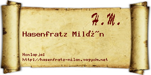 Hasenfratz Milán névjegykártya